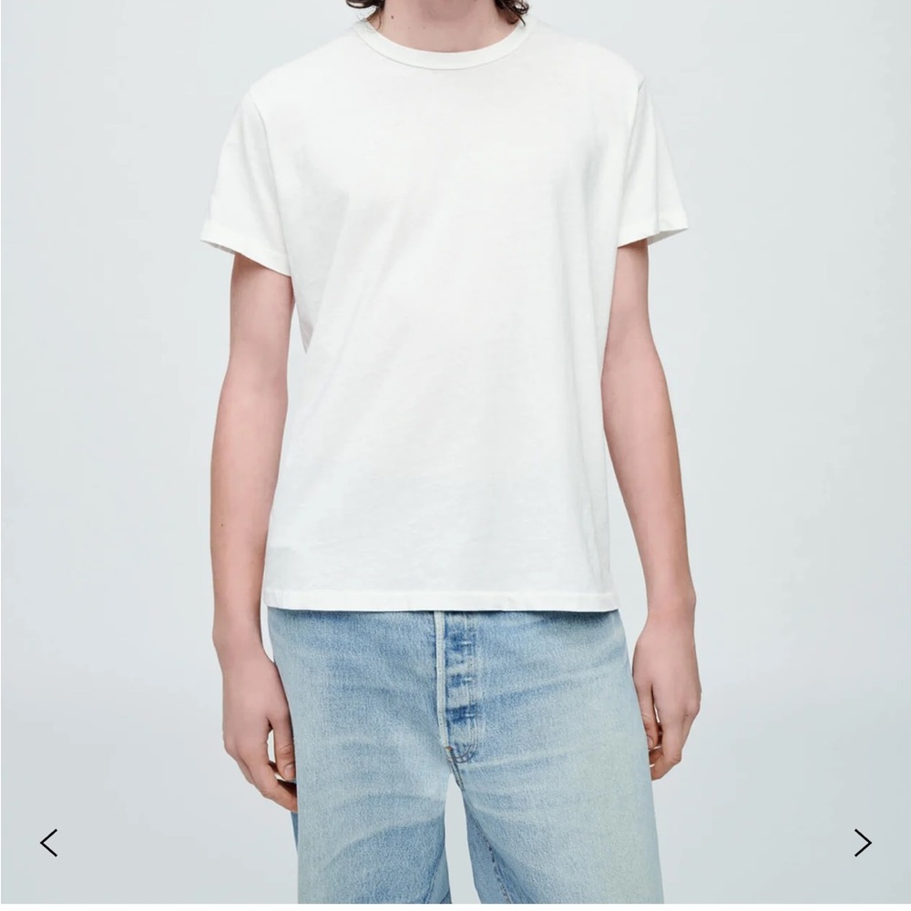 Re/Done Mens White Short Sleeve Tee